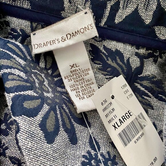 Draper’s & Damon’s Button Up Jacket Blue White Floral Size XL NEW NWT - Picture 7 of 8
